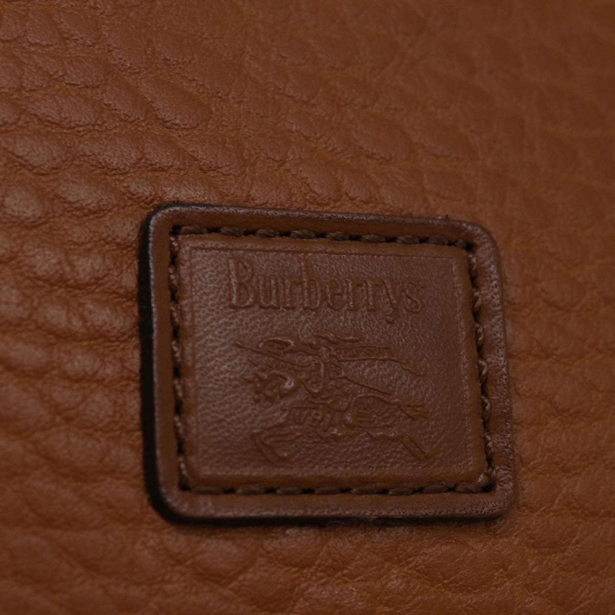 Burberrys Clutch Bag Leather Brown Auth bs12584