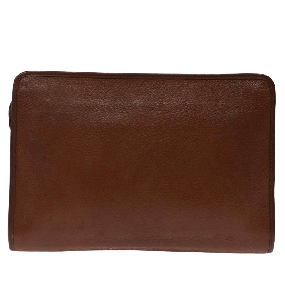 Burberrys Clutch Bag Leather Brown Auth bs12585