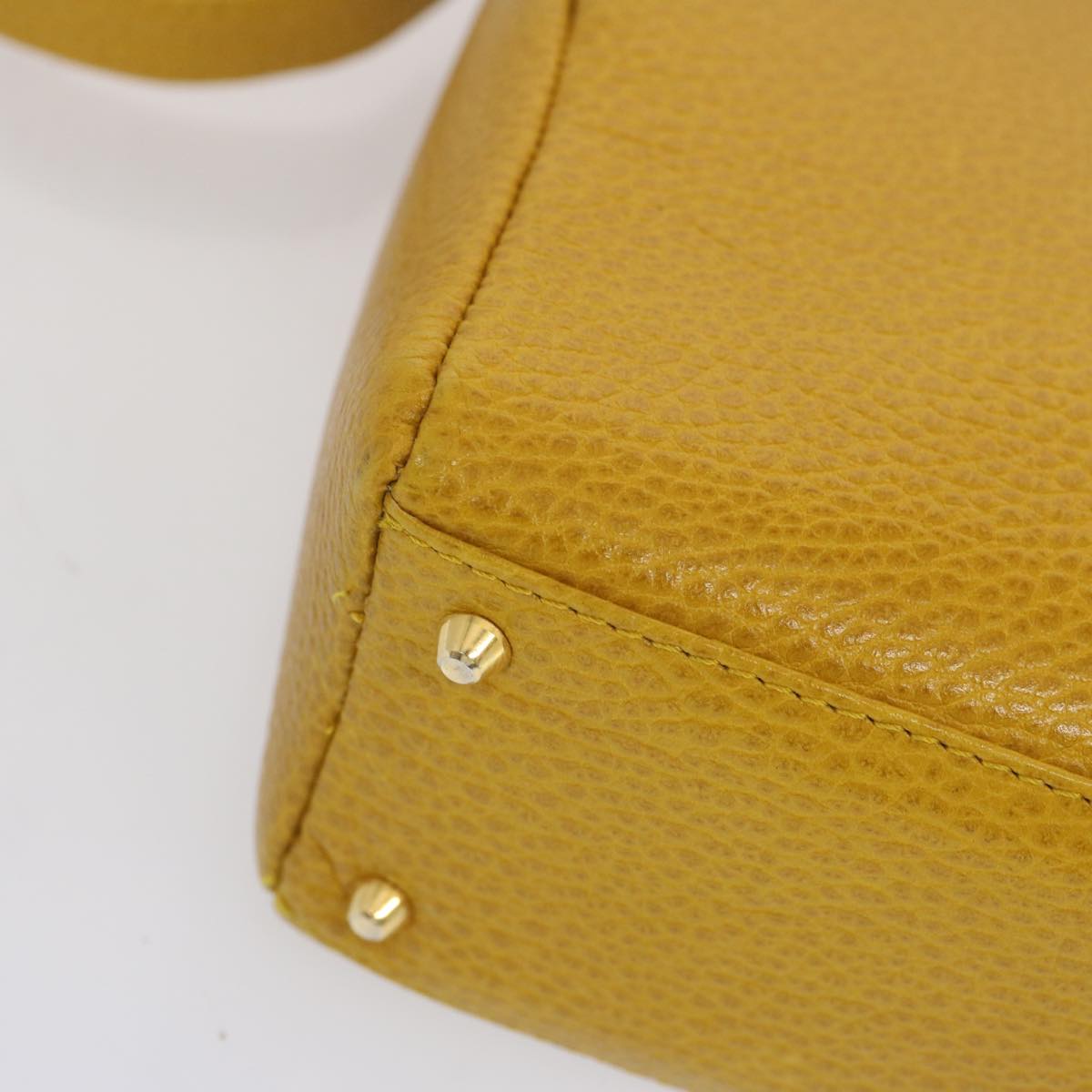 Gianni Versace Shoulder Bag Leather Yellow Auth bs12589