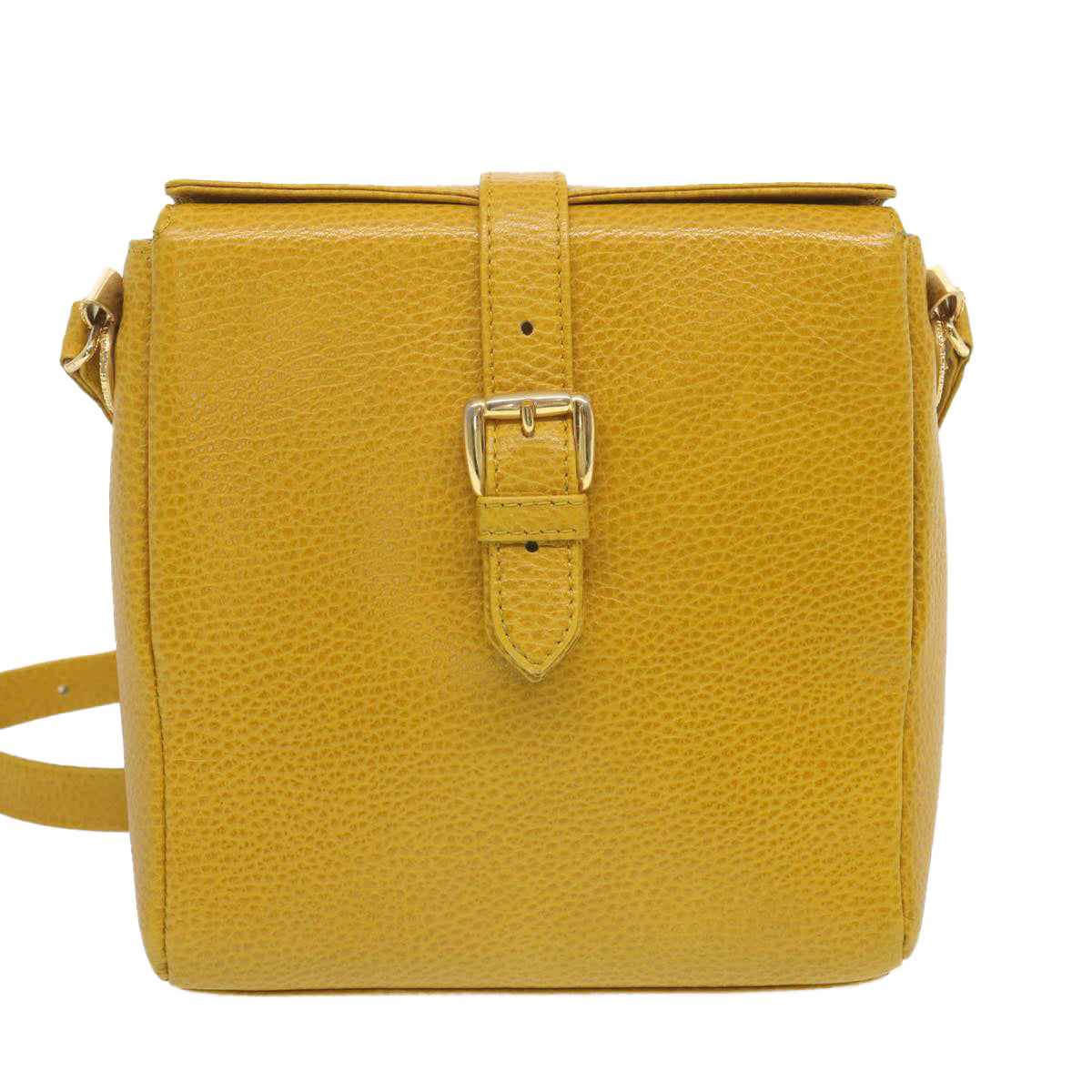 Gianni Versace Shoulder Bag Leather Yellow Auth bs12589