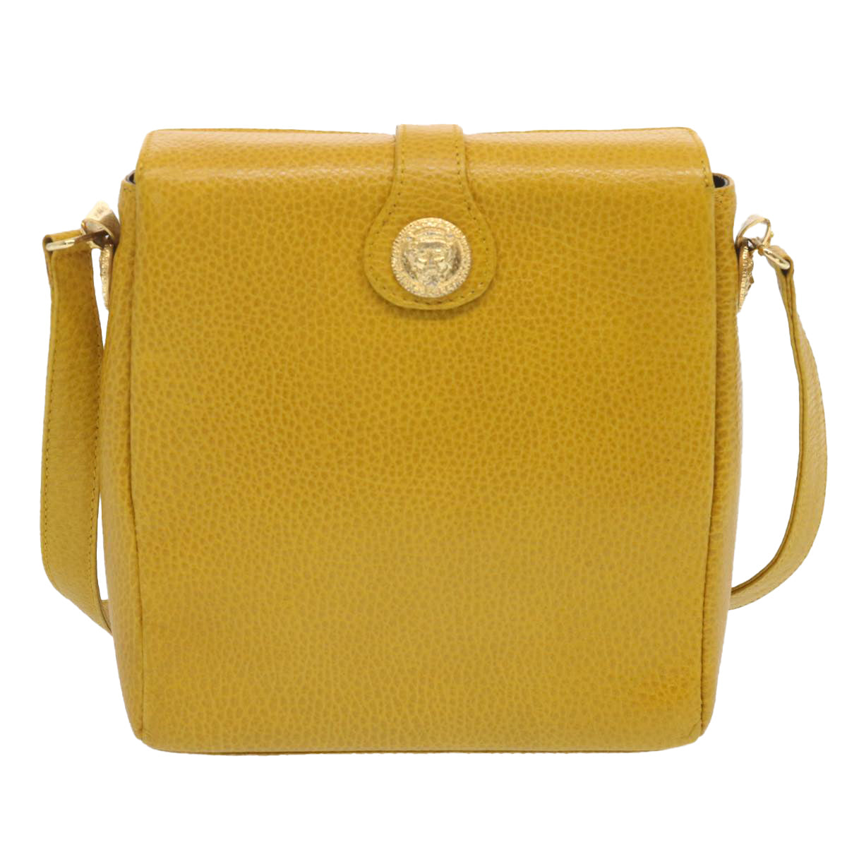 Gianni Versace Shoulder Bag Leather Yellow Auth bs12589 - 0