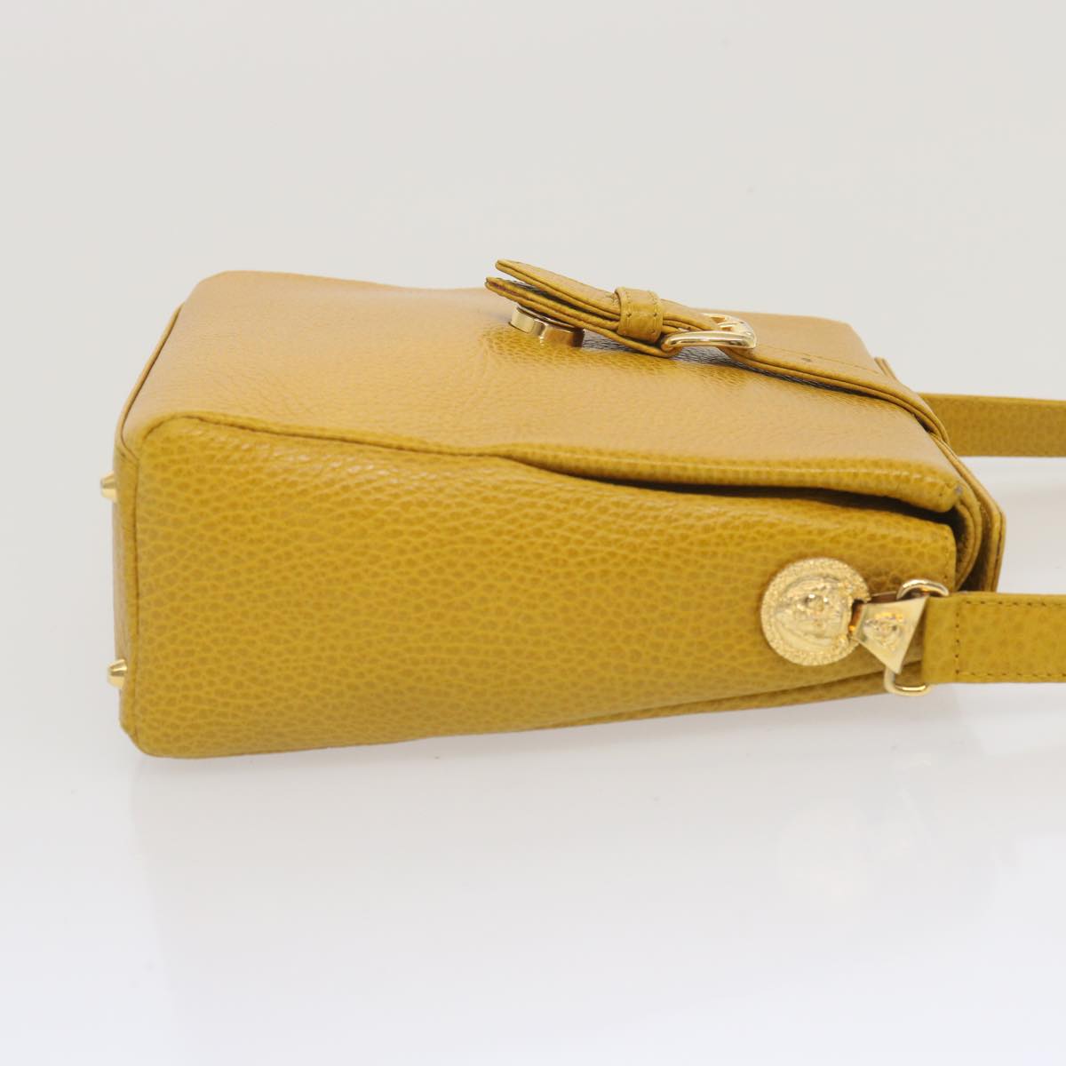 Gianni Versace Shoulder Bag Leather Yellow Auth bs12589