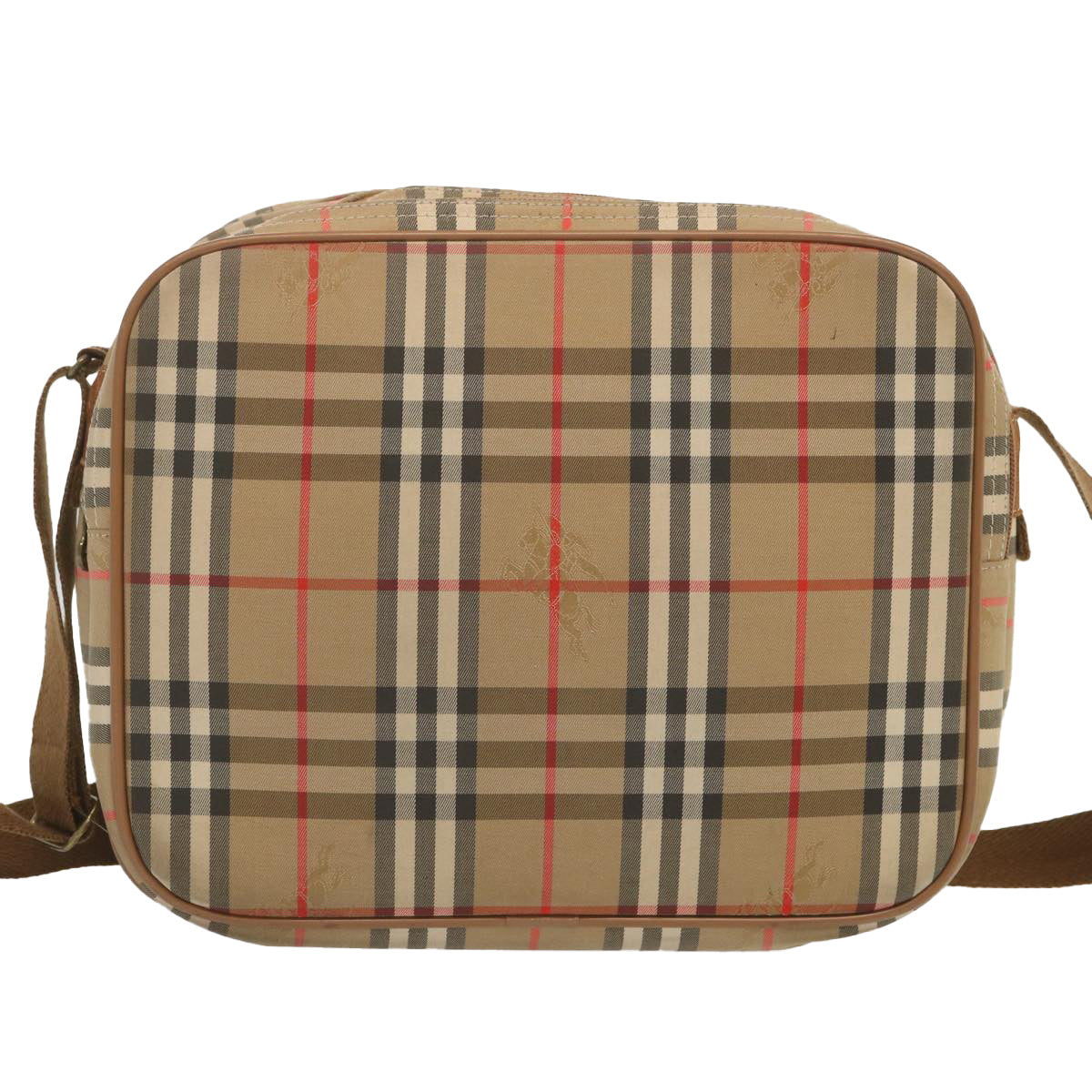 Burberrys Nova Check Shoulder Bag Canvas Beige Auth bs12602 - 0