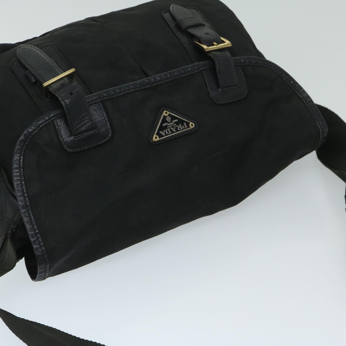 PRADA Shoulder Bag Nylon Black Auth bs12610