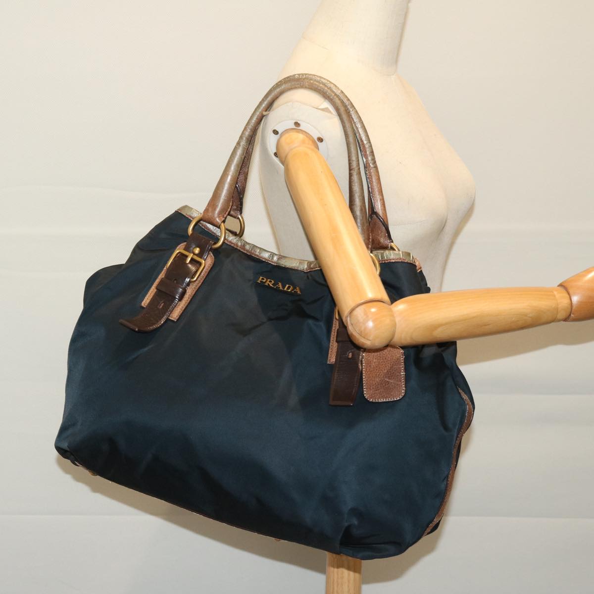 PRADA Hand Bag Nylon Navy Auth bs12612