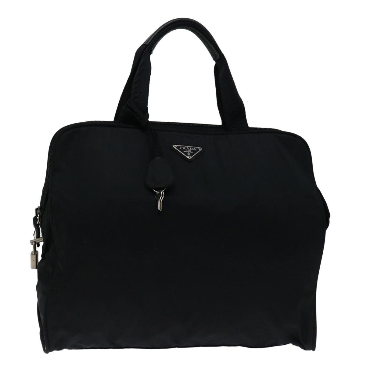 PRADA Hand Bag Nylon Black Auth bs12613