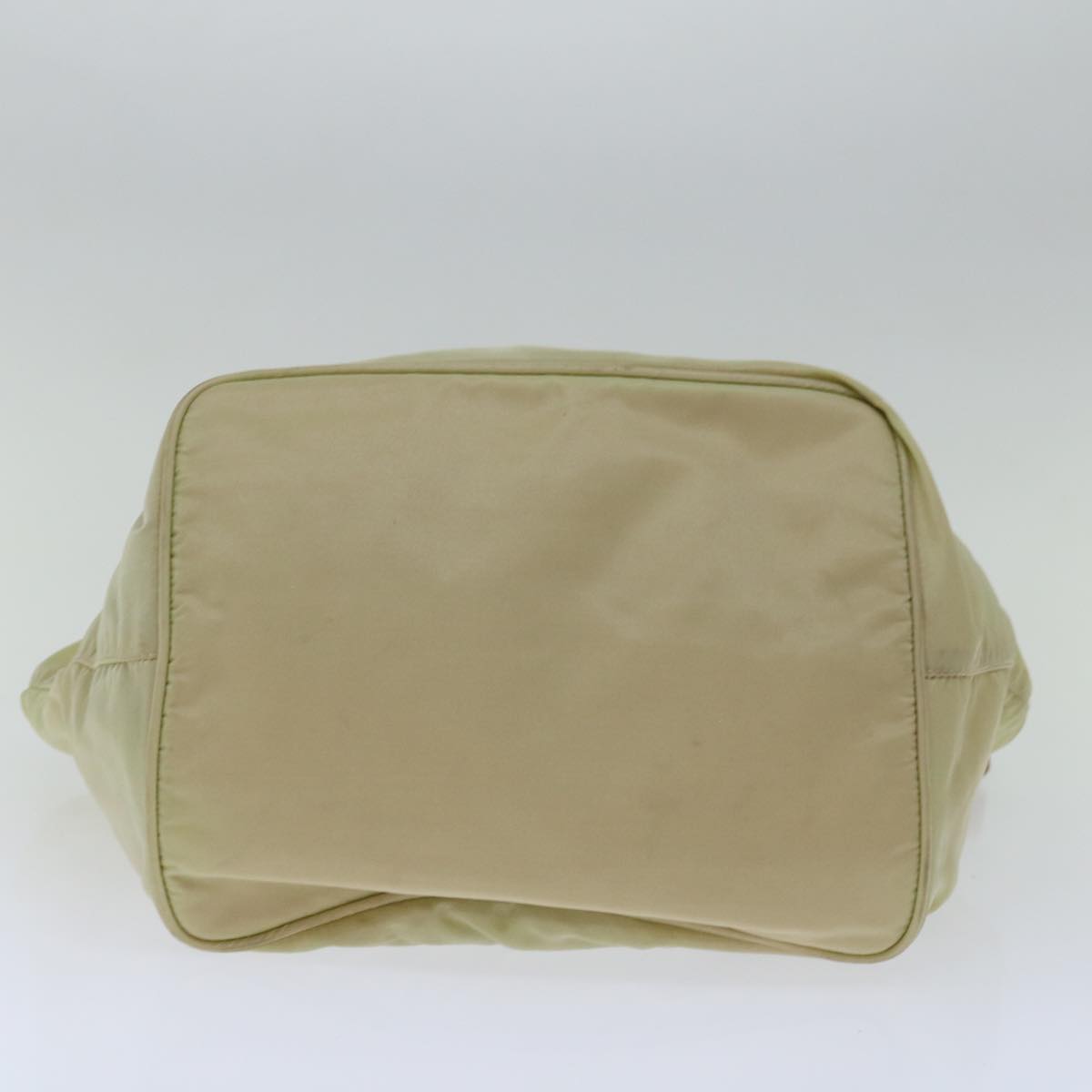 PRADA Tote Bag Nylon Beige Auth bs12616