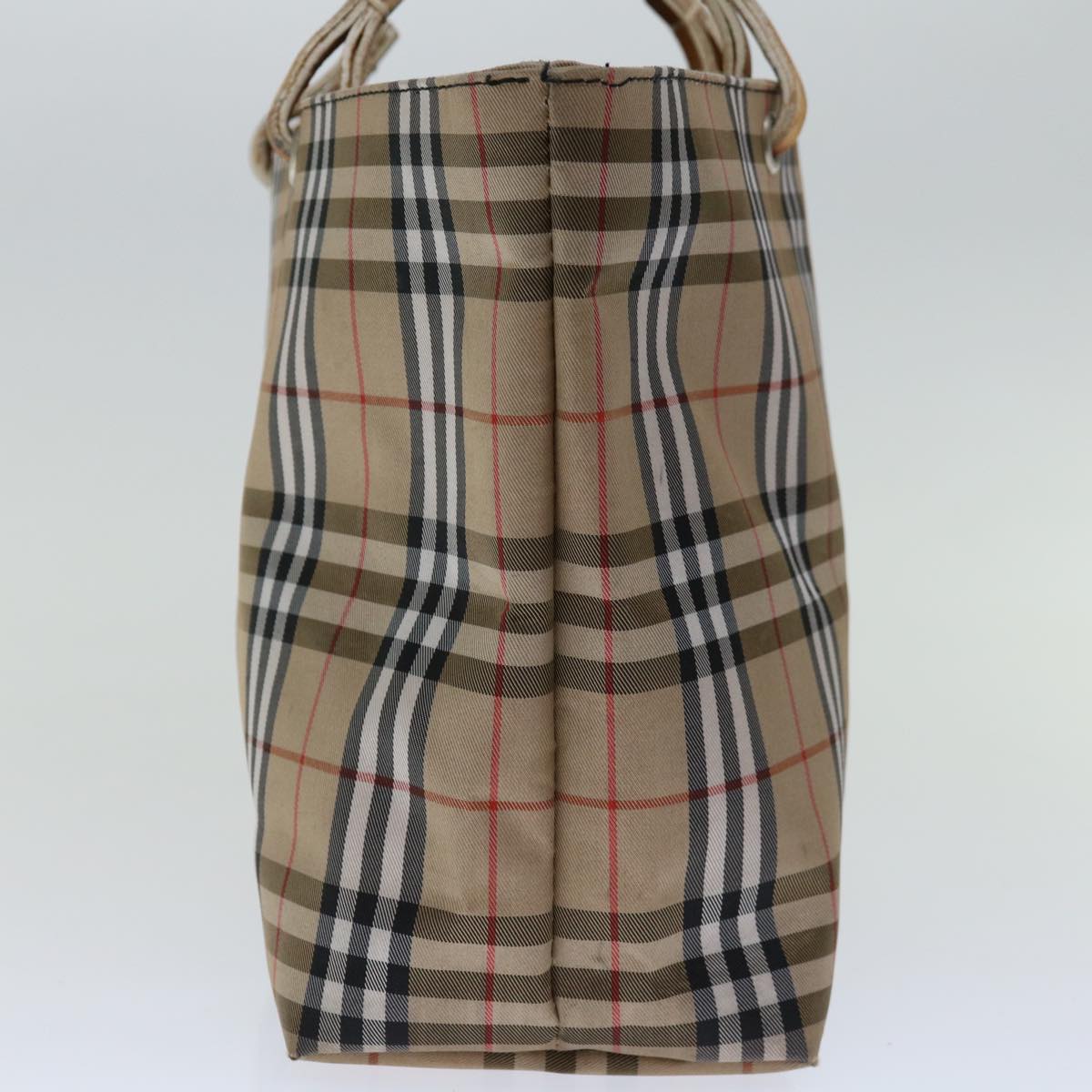 BURBERRY Nova Check Hand Bag Nylon Beige Auth bs12619