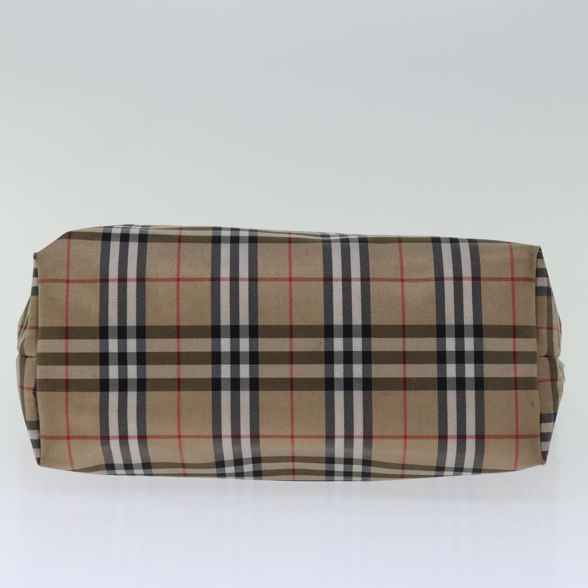 BURBERRY Nova Check Hand Bag Nylon Beige Auth bs12619