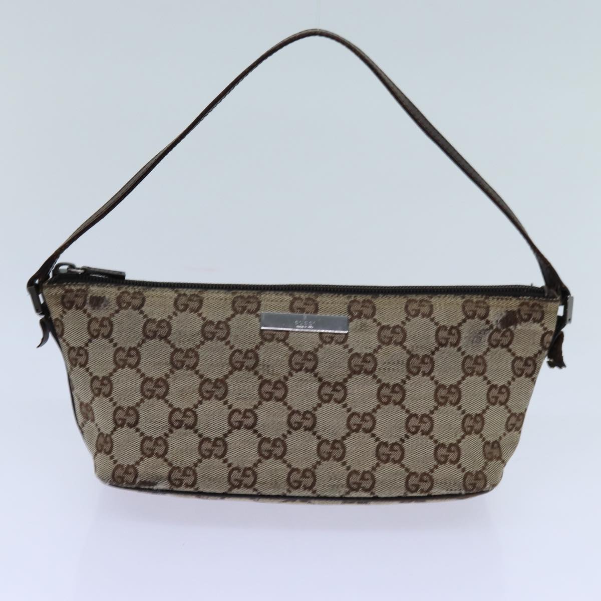 GUCCI GG Canvas Bamboo Shoulder Bag Canvas 3Set Beige Black Auth bs12626