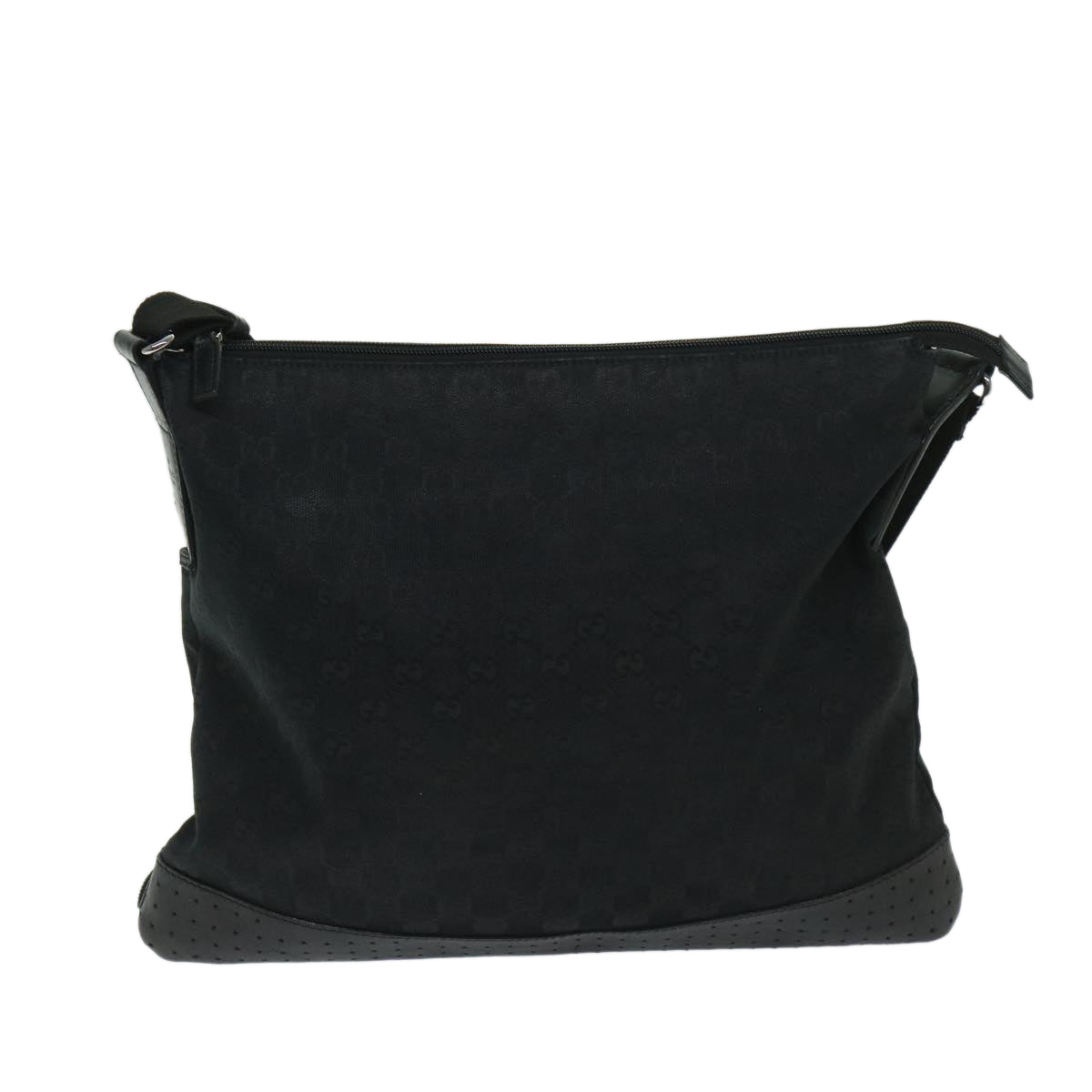 GUCCI GG Canvas Shoulder Bag Black 145856 Auth bs12632 - 0