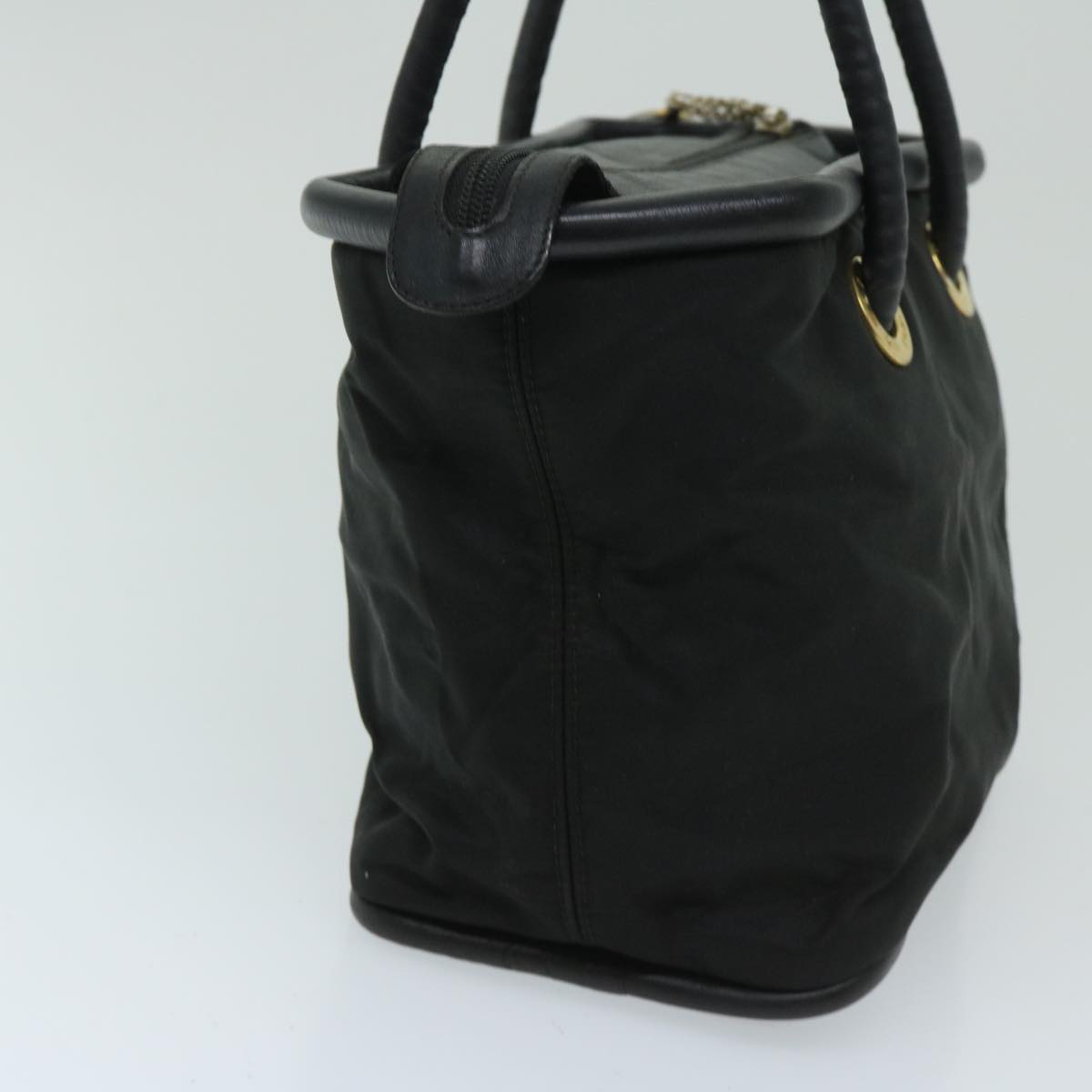 CELINE Hand Bag Nylon Black Auth bs12635