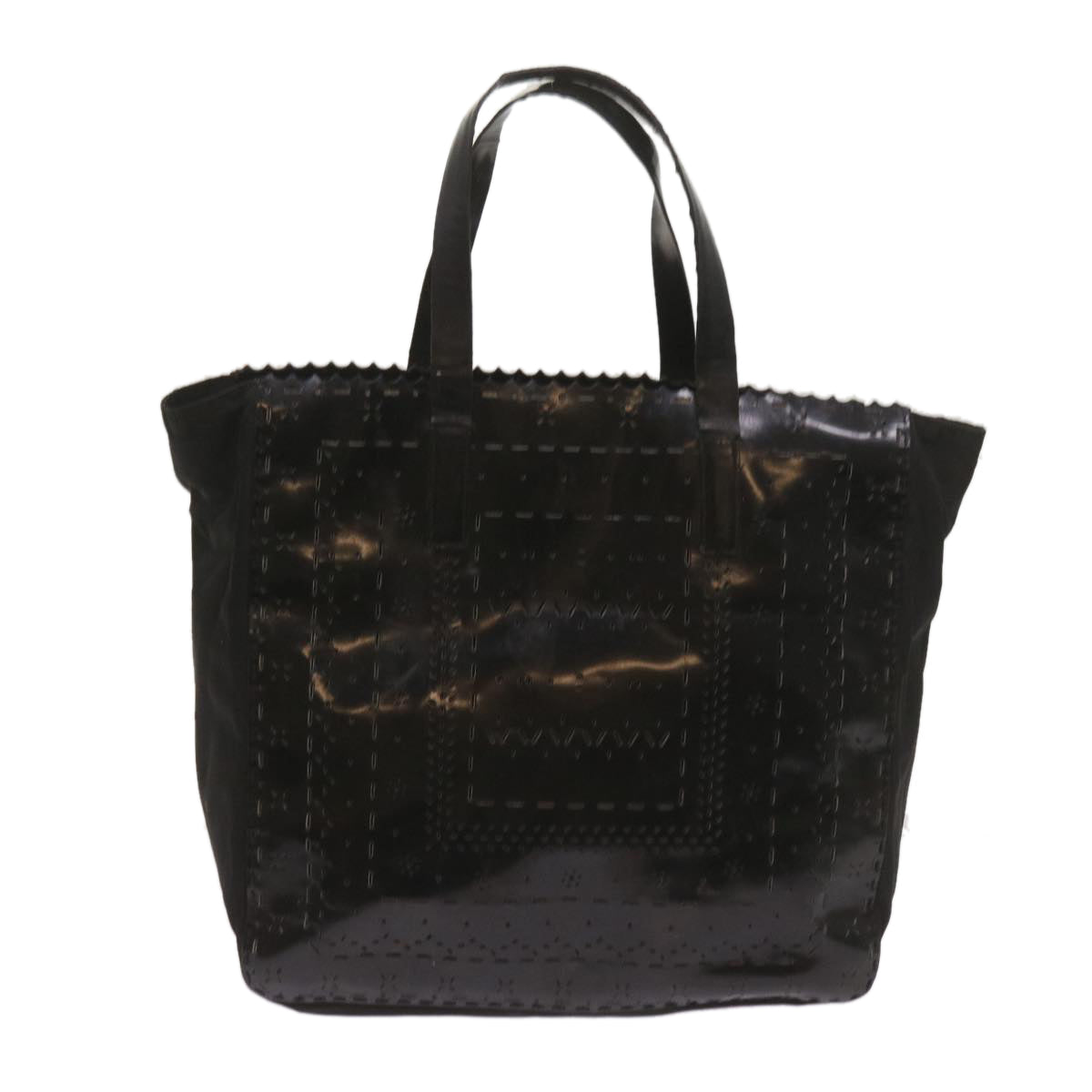 PRADA Hand Bag Nylon Leather Black Auth bs12637 - 0