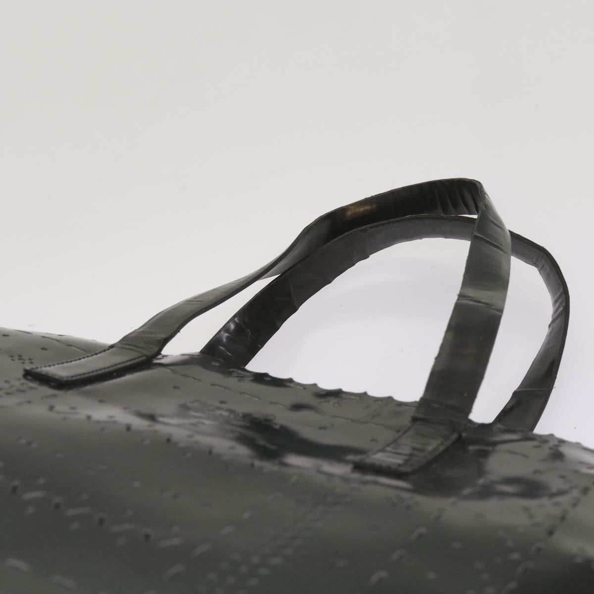 PRADA Hand Bag Nylon Leather Black Auth bs12637