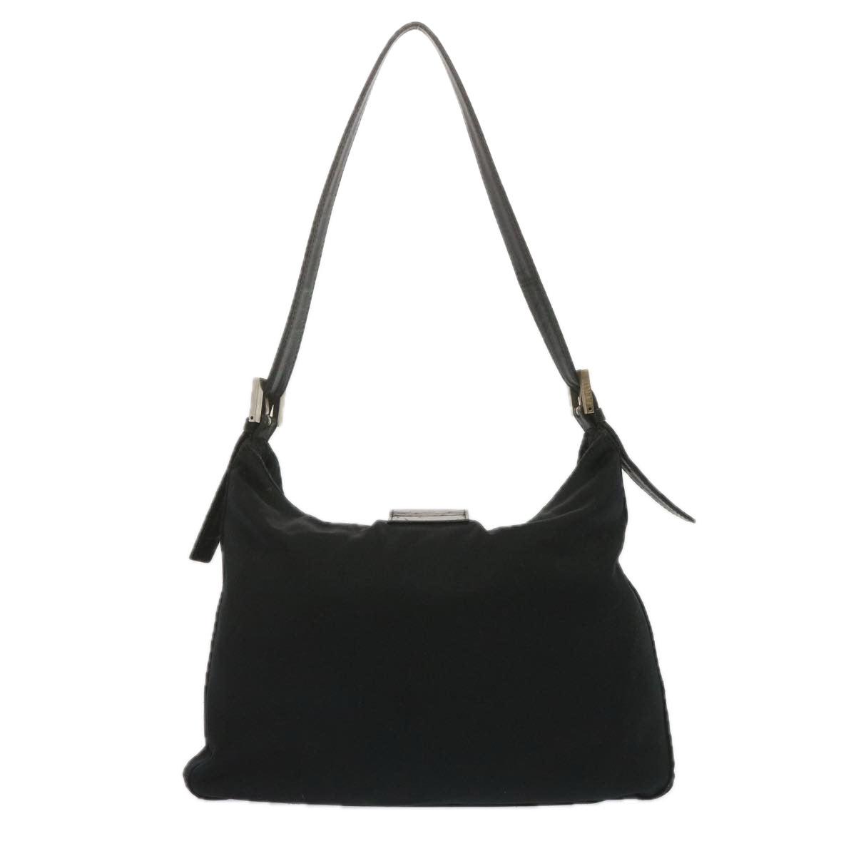 FENDI Mamma Baguette Shoulder Bag Nylon Black Auth bs12642