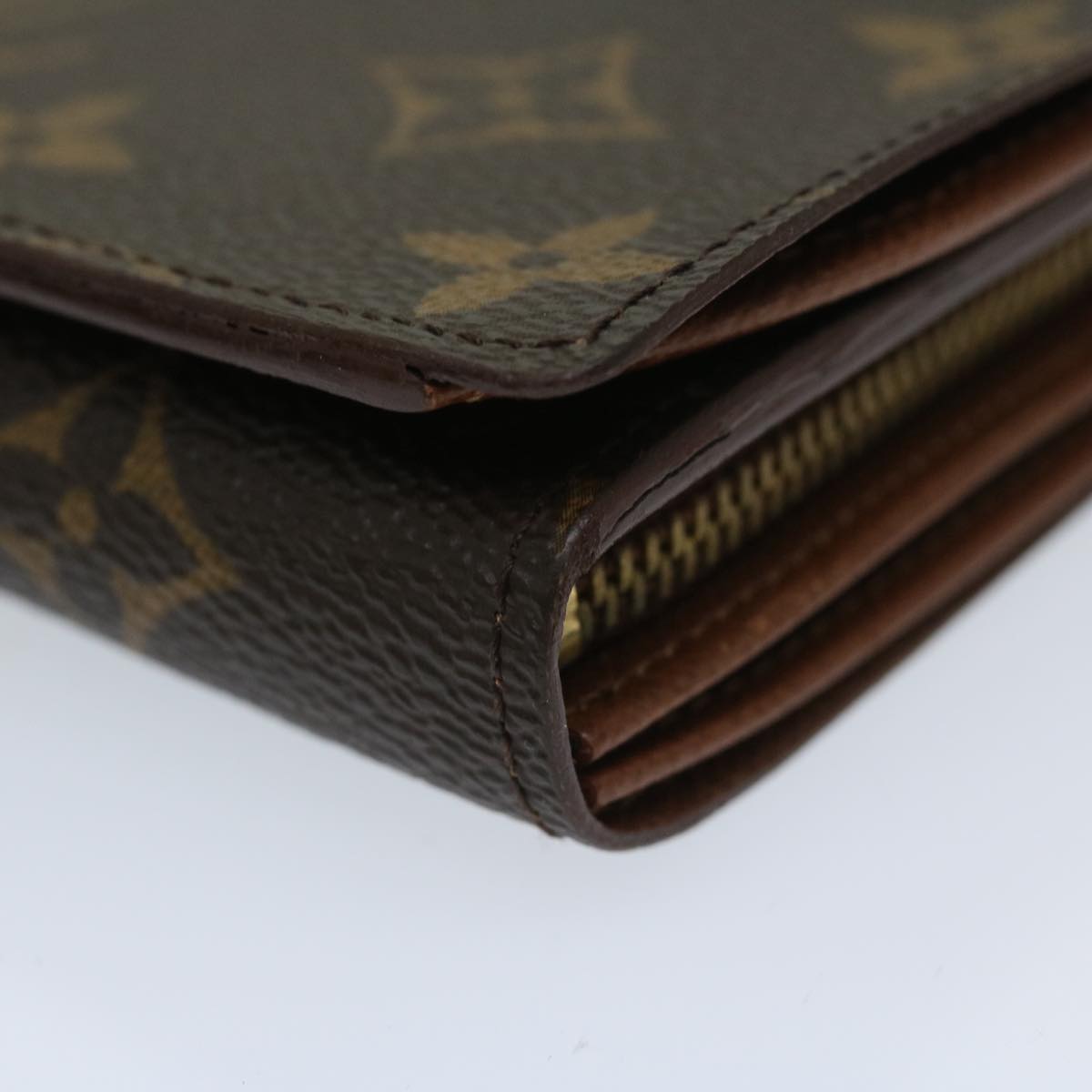 LOUIS VUITTON Monogram Porte Monnaie Zip Long Wallet M61727 LV Auth bs12646