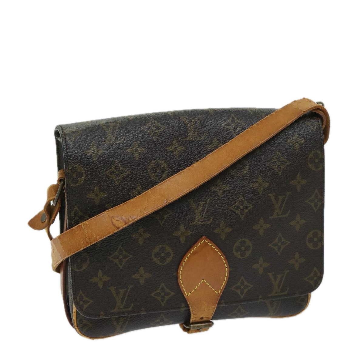 LOUIS VUITTON Monogram Cartouchiere GM Shoulder Bag M51252 LV Auth bs12659