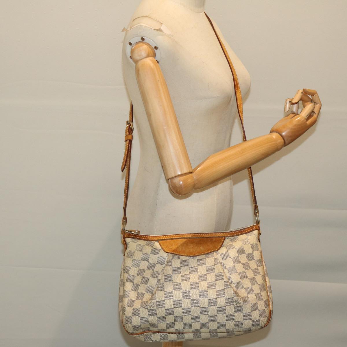 LOUIS VUITTON Damier Azur Siracusa PM Shoulder Bag N41113 LV Auth bs12674