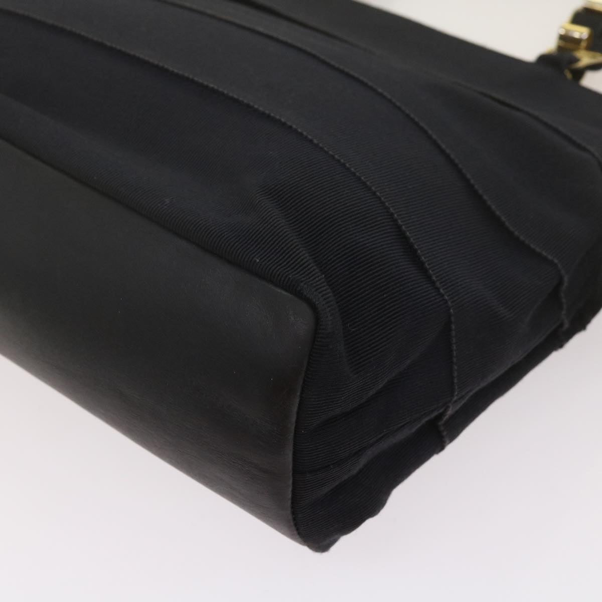 Salvatore Ferragamo Hand Bag Canvas Black Auth bs12706