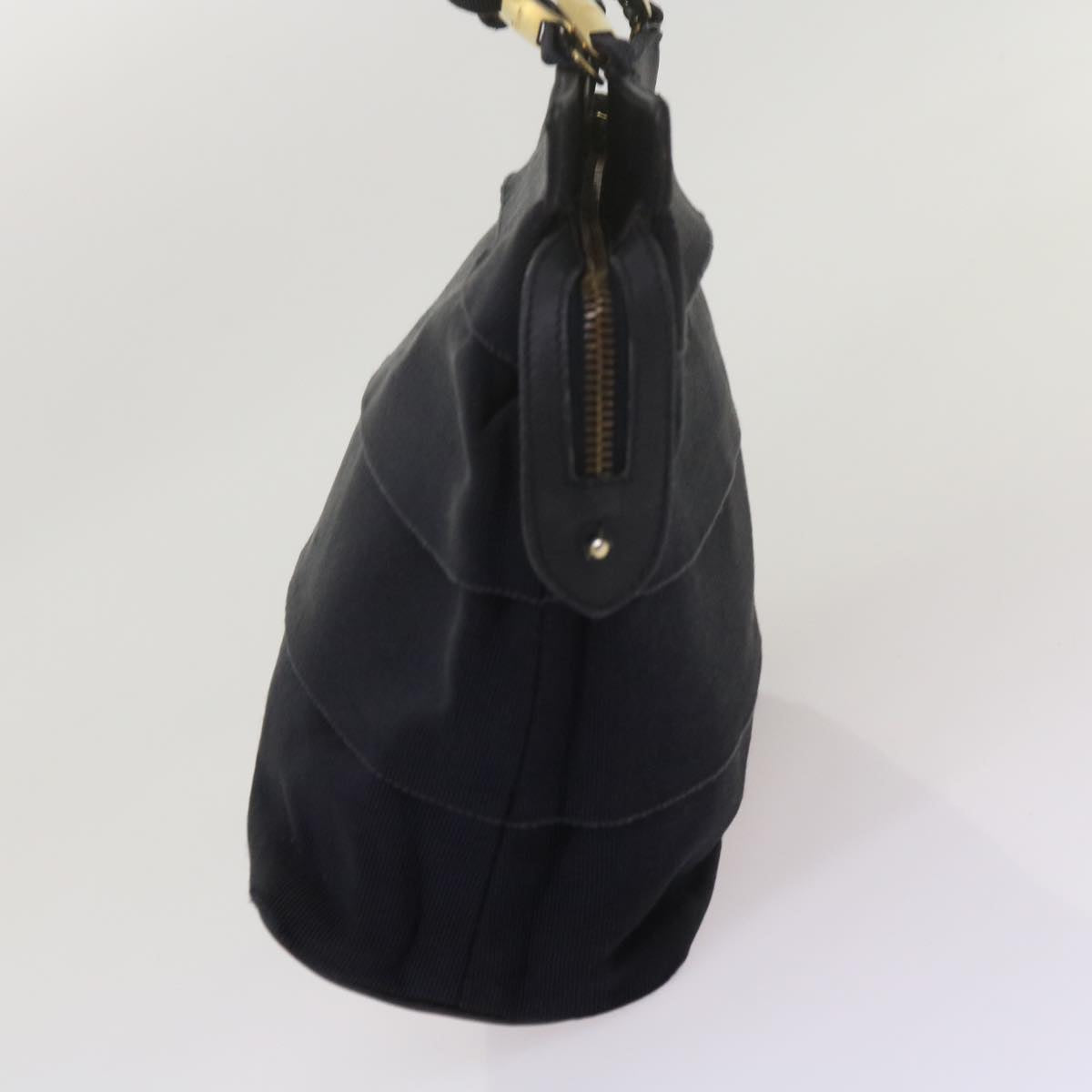 Salvatore Ferragamo Hand Bag Canvas Black Auth bs12706