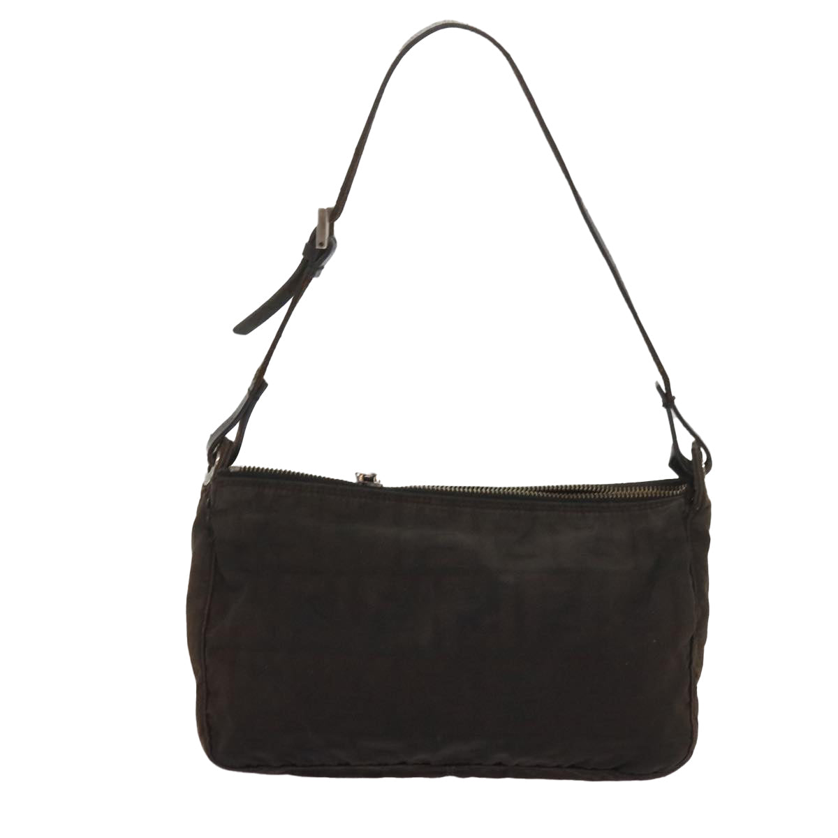 FENDI Zucchino Canvas Hand Bag Black Auth bs12710