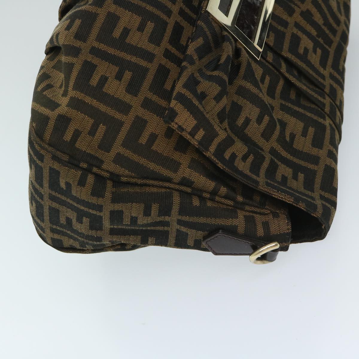 FENDI Zucca Canvas Shoulder Bag Brown Auth bs12711