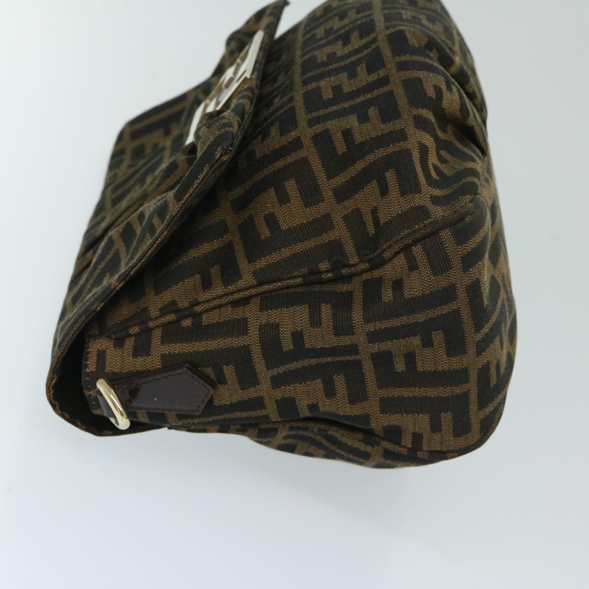 FENDI Zucca Canvas Shoulder Bag Brown Auth bs12711