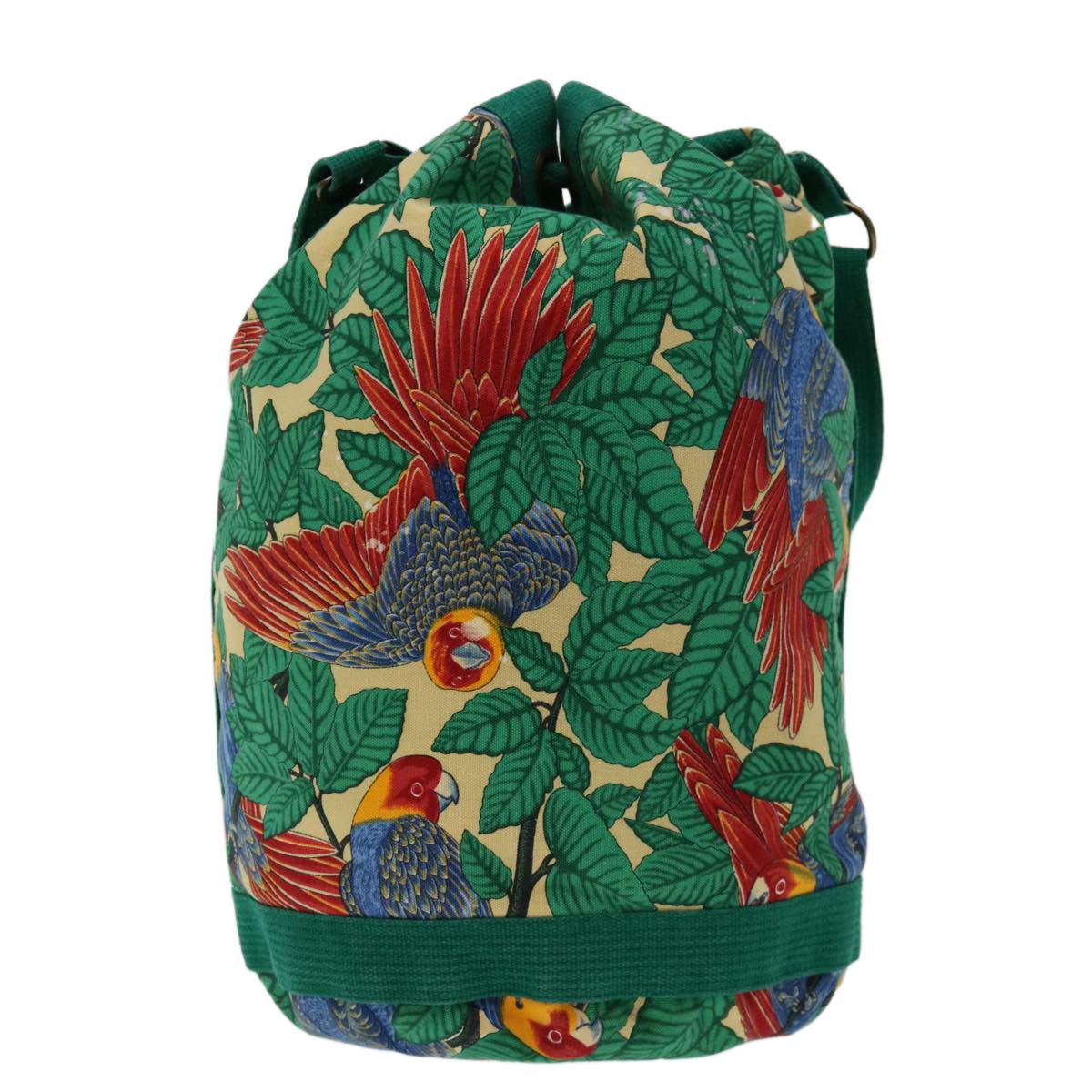 HERMES Shoulder Bag Canvas Green Auth bs12715 - 0