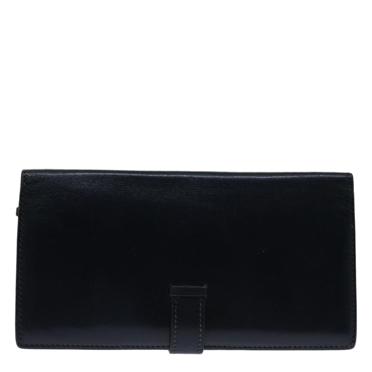 HERMES Long Wallet Leather Black Auth bs12726 - 0