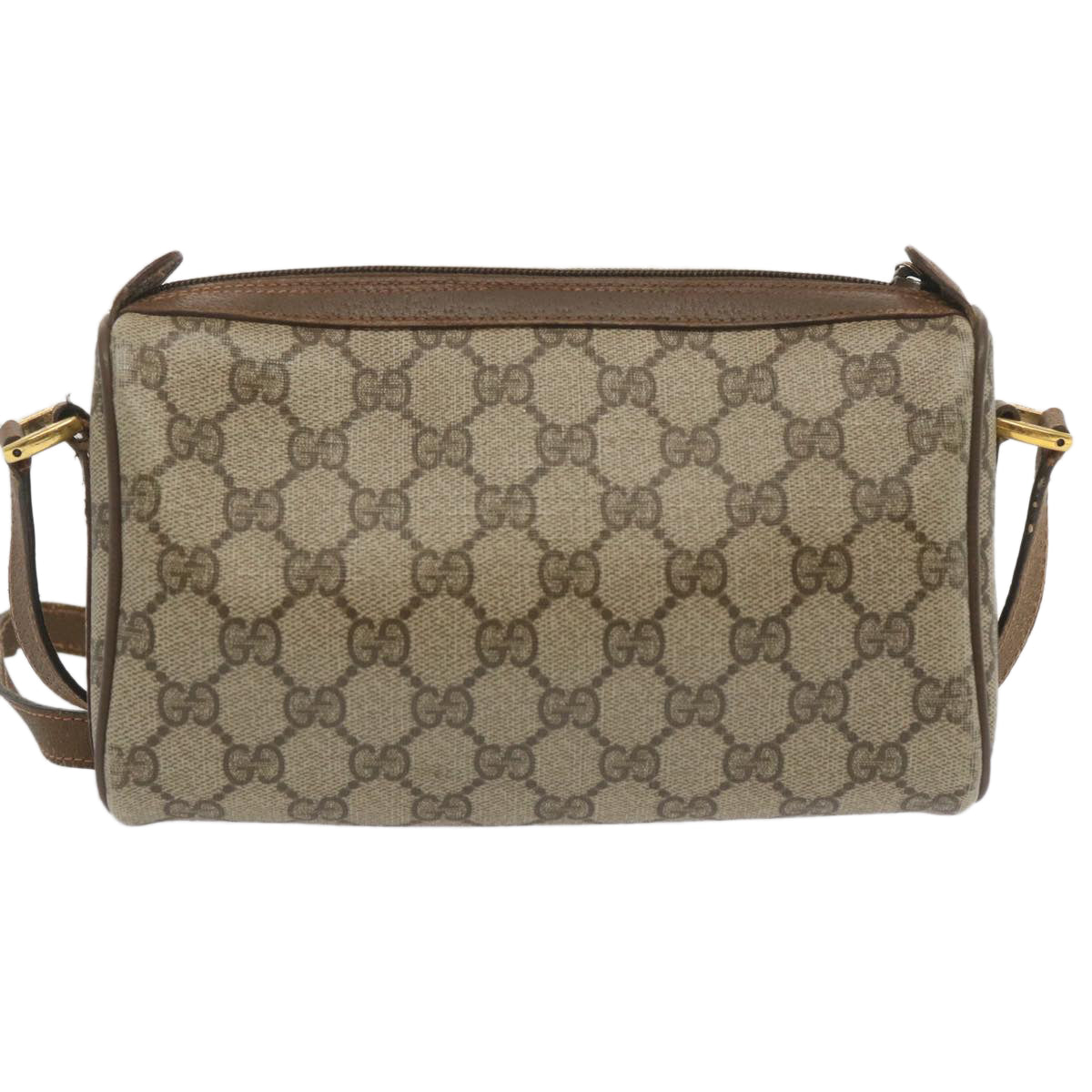 GUCCI GG Canvas Web Sherry Line Shoulder Bag Beige Green 89 02 018 Auth bs12742 - 0