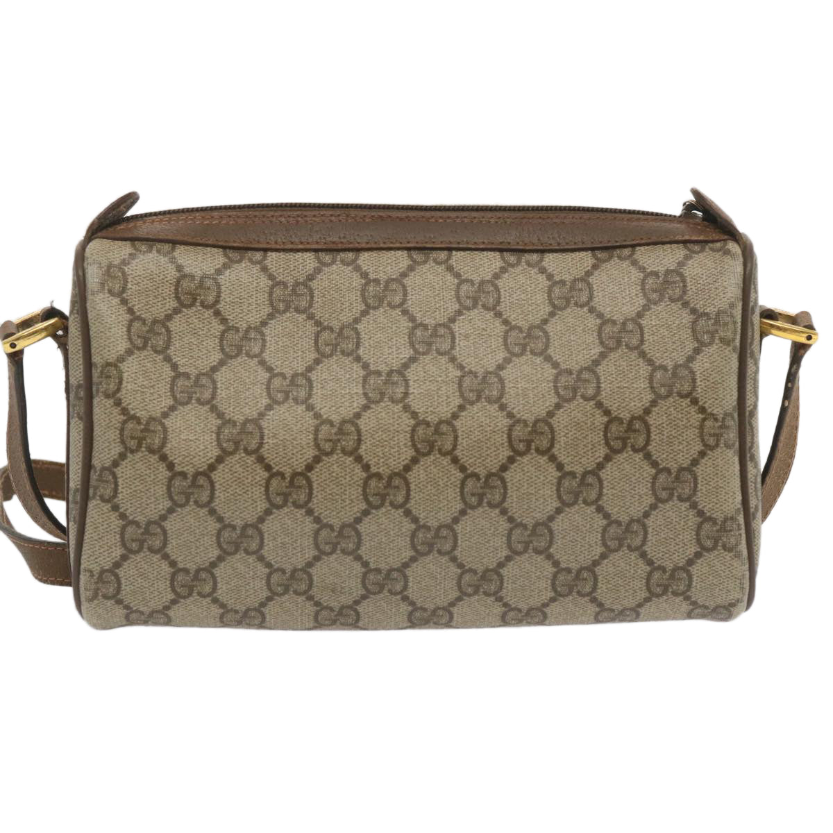 GUCCI GG Canvas Web Sherry Line Shoulder Bag Beige Green 89 02 018 Auth bs12742