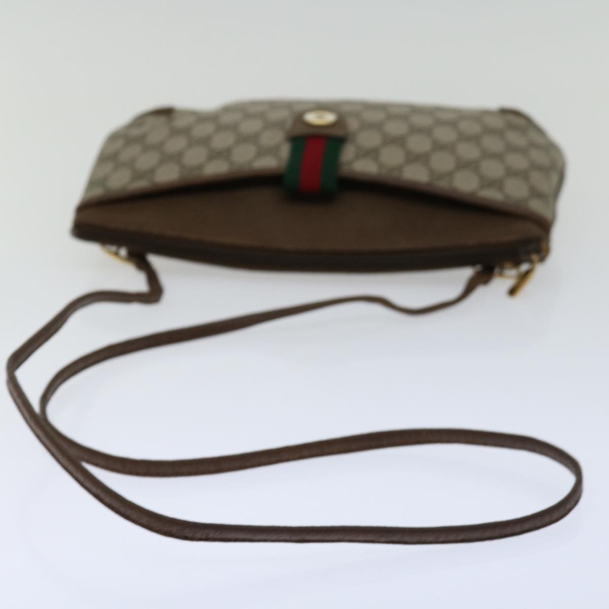 GUCCI GG Supreme Web Sherry Line Shoulder Bag PVC Beige 904 02 026 Auth bs12743