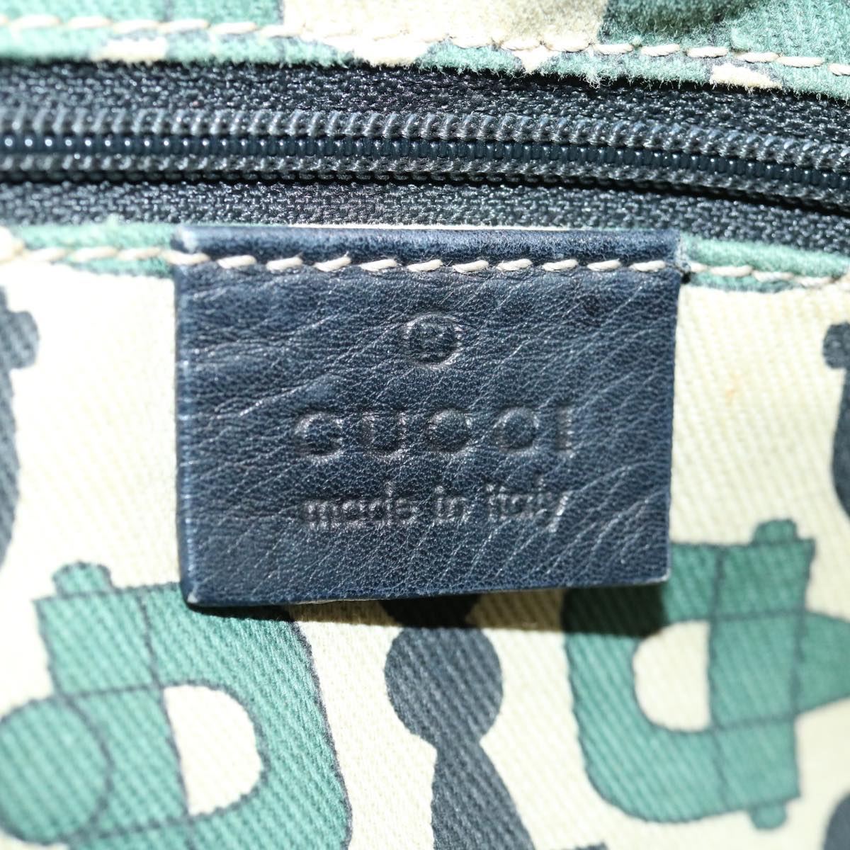 GUCCI GG Canvas Guccissima Shoulder Bag Black 177052 Auth bs12744