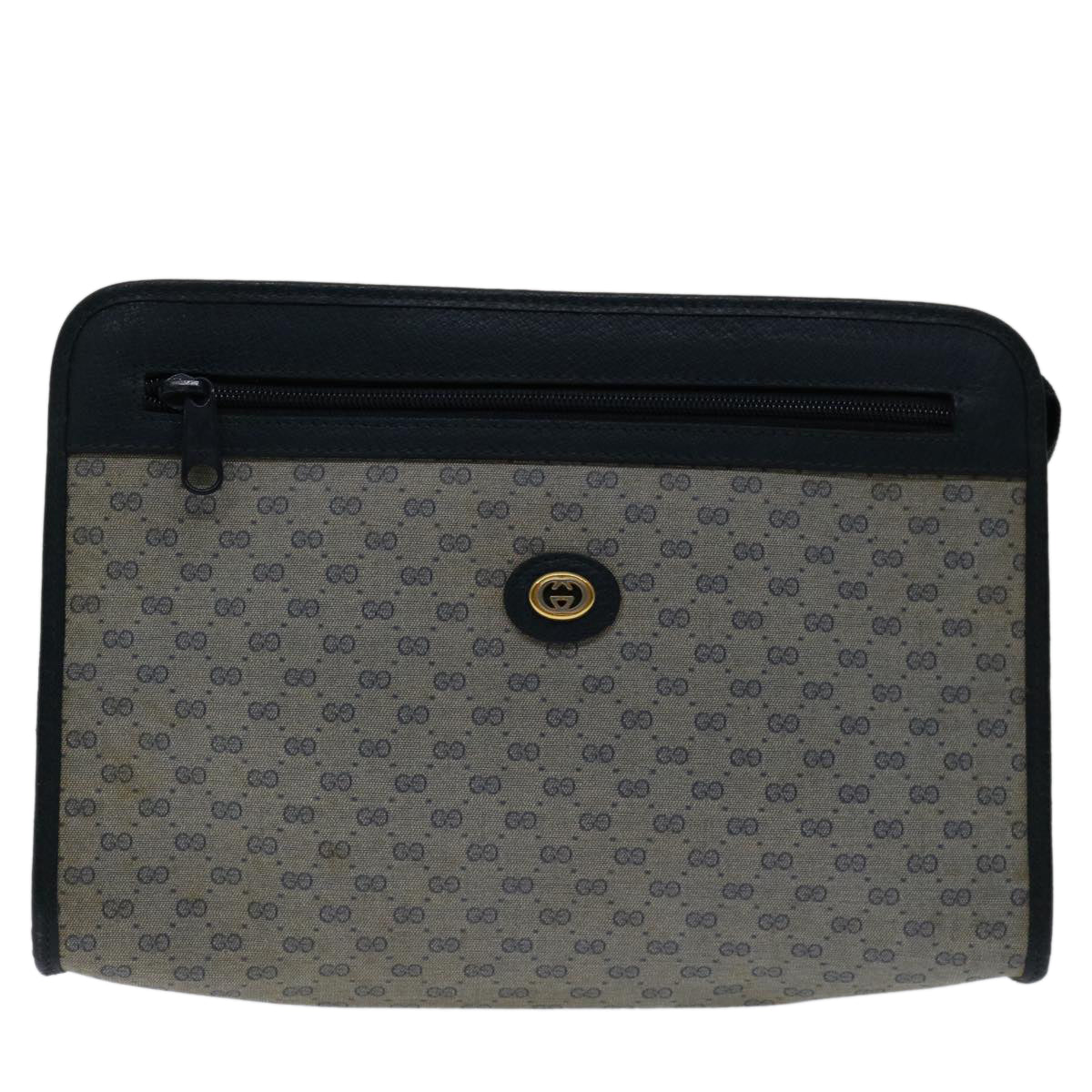 GUCCI Micro GG Supreme Clutch Bag PVC Leather Navy 97 01 037 Auth bs12751 - 0
