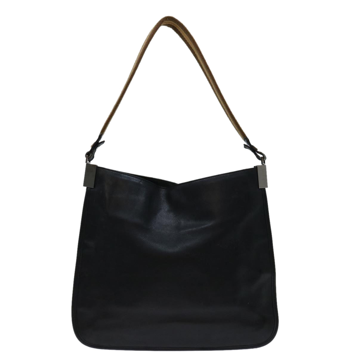 GUCCI Sherry Line Shoulder Bag Leather Black Beige Brown 001 4321 Auth bs12752 - 0