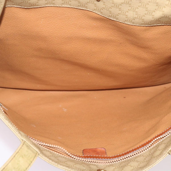 CELINE Macadam Canvas Tote Bag Beige Auth bs12760
