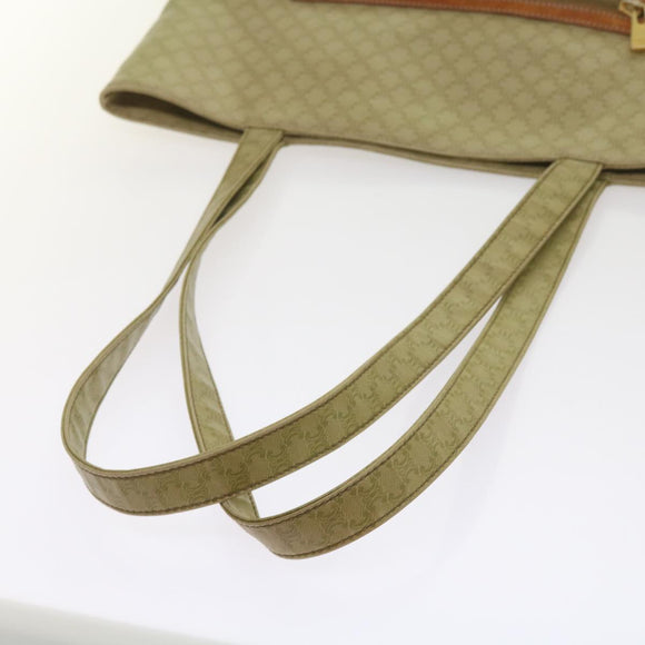 CELINE Macadam Canvas Tote Bag Beige Auth bs12760