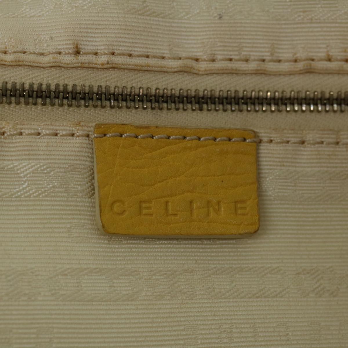 CELINE Hand Bag Canvas Yellow Auth bs12770