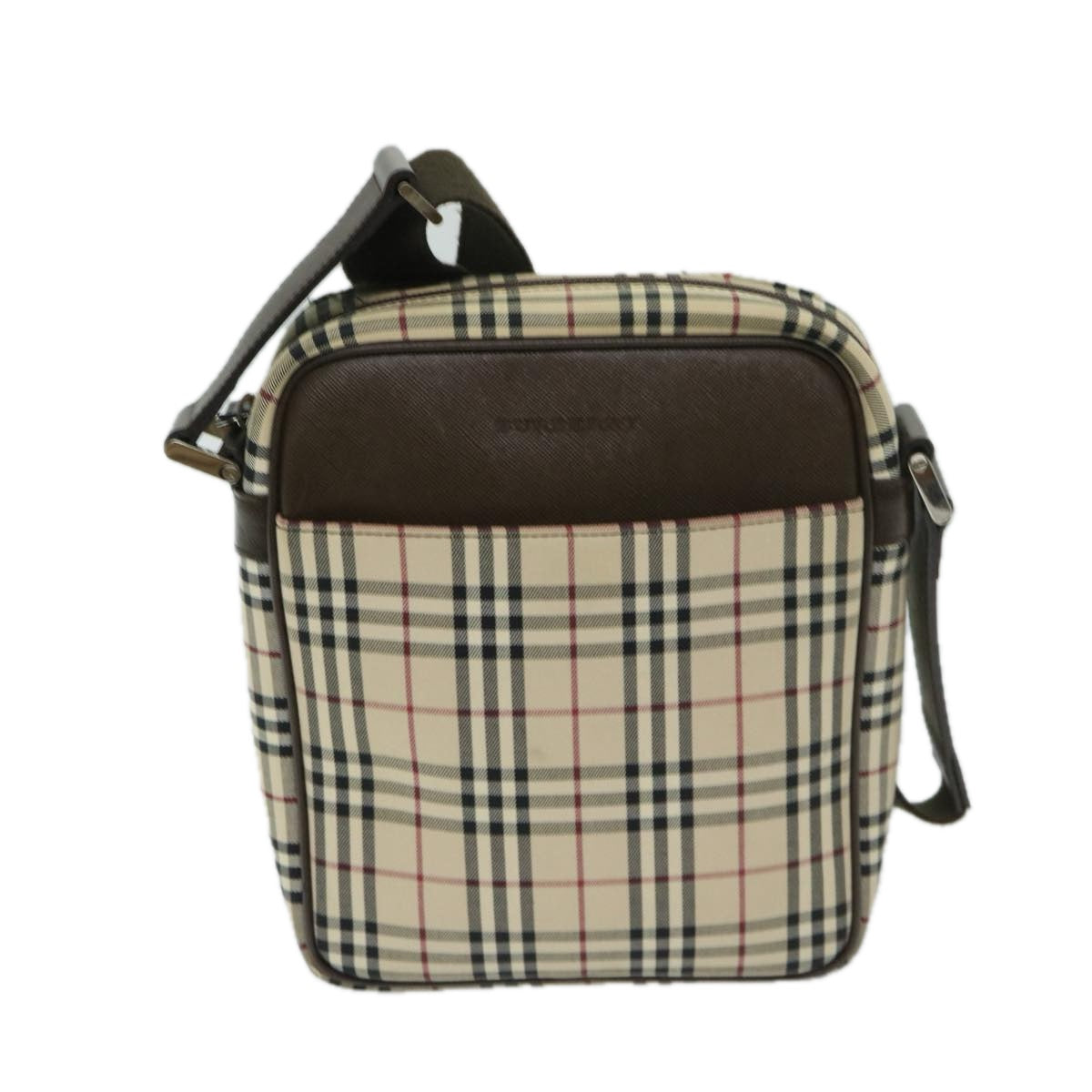 BURBERRY Nova Check Shoulder Bag Canvas Beige Brown Auth bs12772