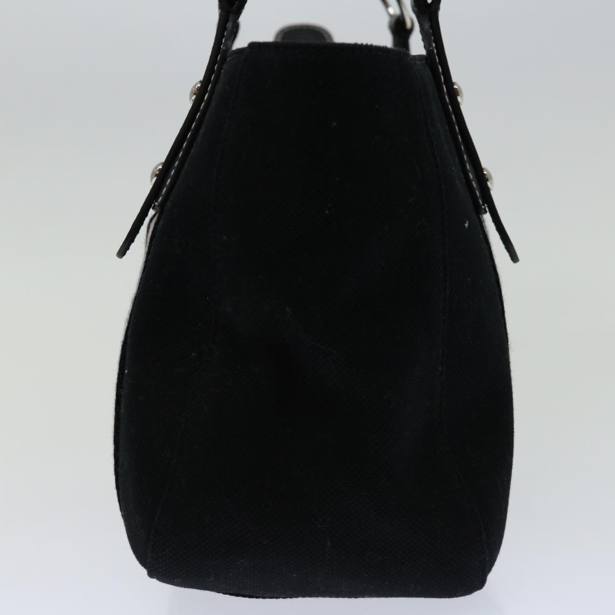 Burberrys Nova Check Blue Label Hand Bag Canvas Black White Auth bs12790