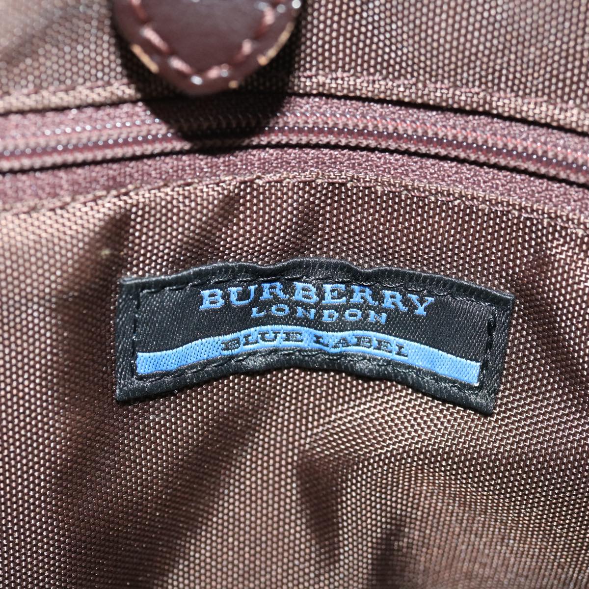 BURBERRY Nova Check Blue Label Hand Bag Canvas Brown Beige Auth bs12791