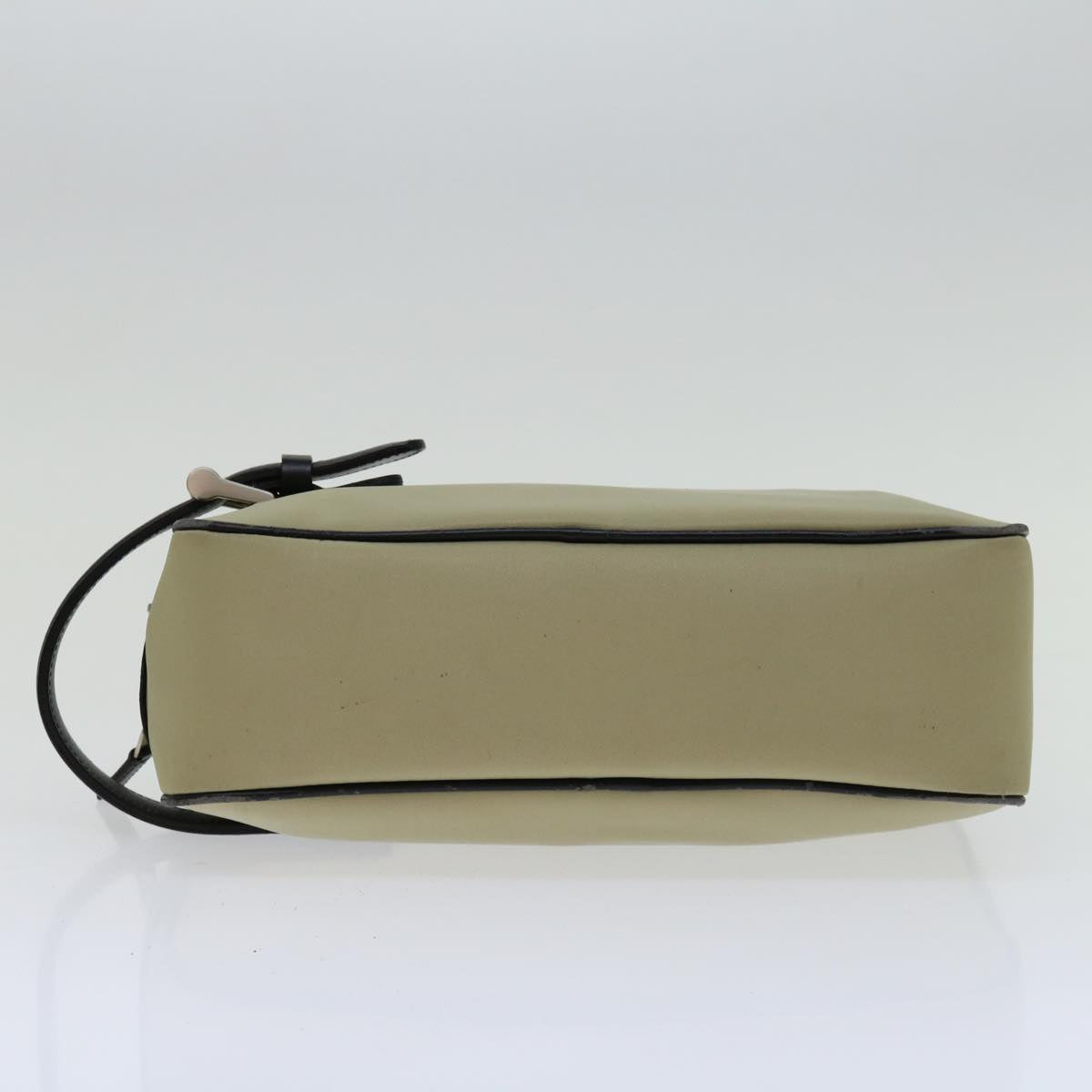 BURBERRY Clutch Bag Nylon Beige Black Auth bs12796