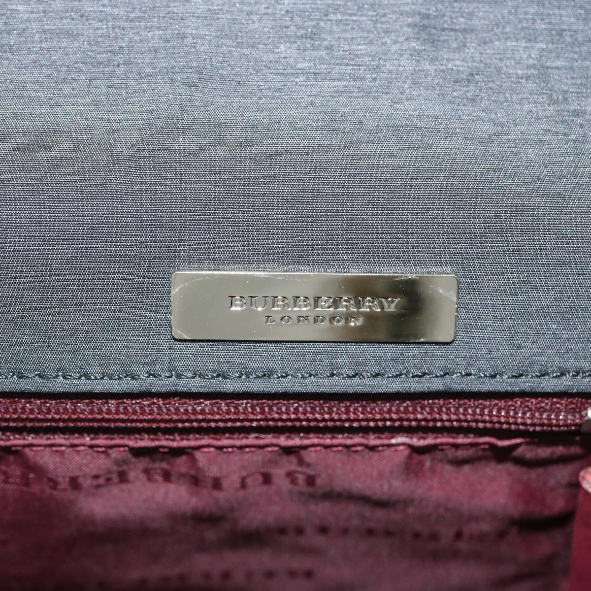 BURBERRY Shoulder Bag Canvas Black Red Auth bs12799