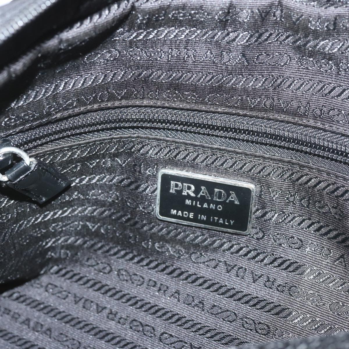 PRADA Shoulder Bag Nylon Black Auth bs12804