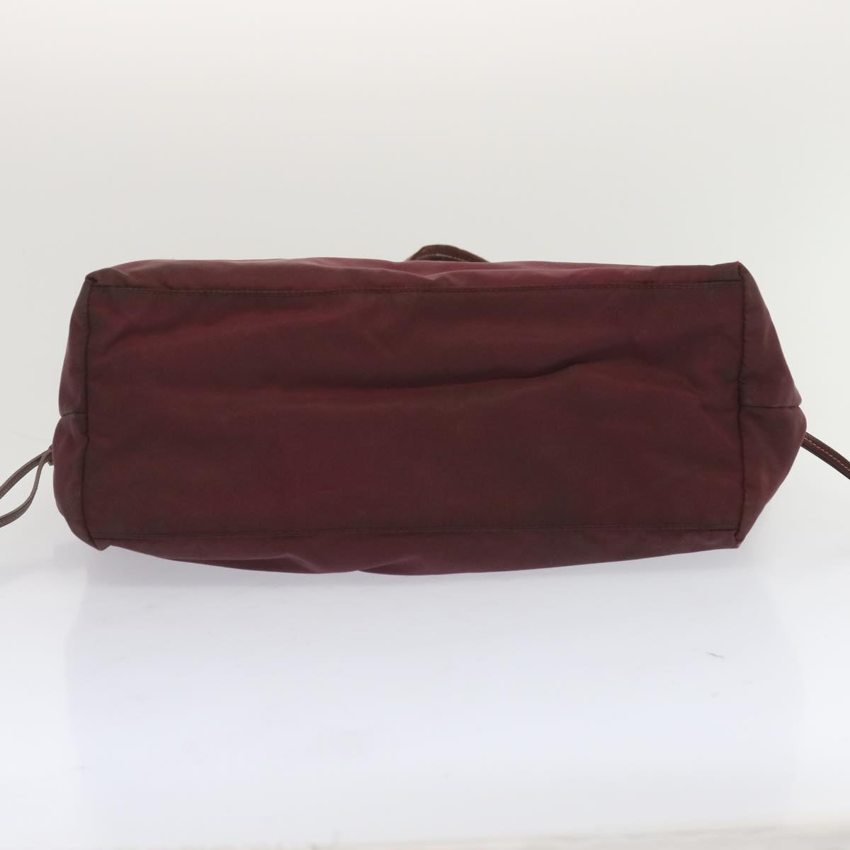 PRADA Tote Bag Nylon Wine Red Auth bs12805