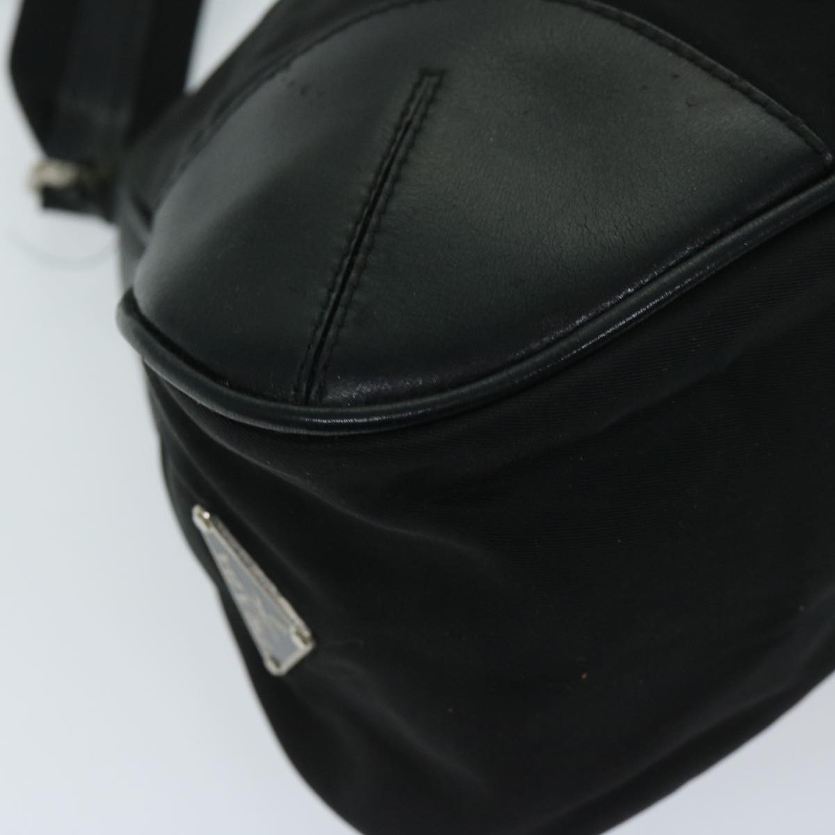 PRADA Shoulder Bag Nylon Black Auth bs12809