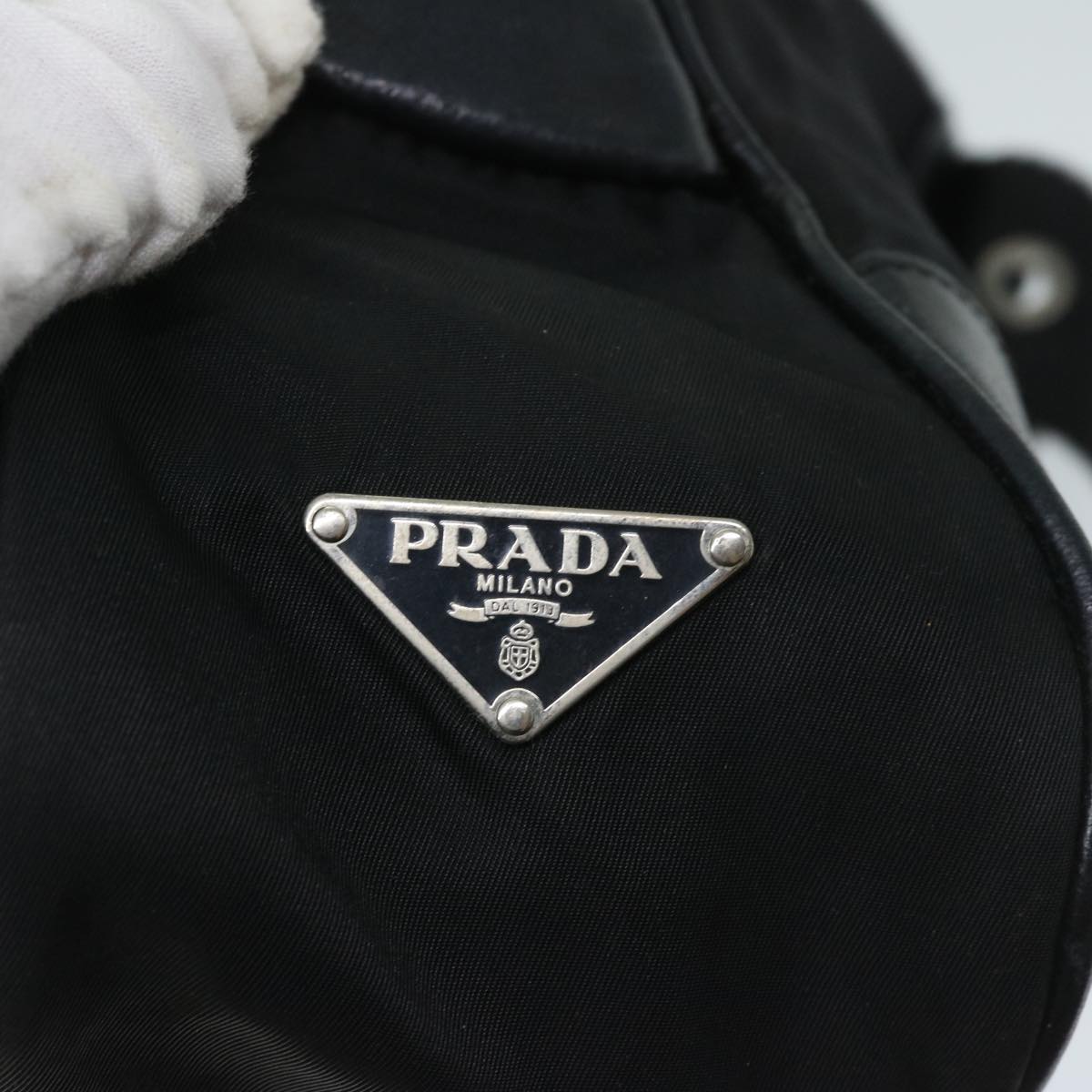 PRADA Shoulder Bag Nylon Black Auth bs12809