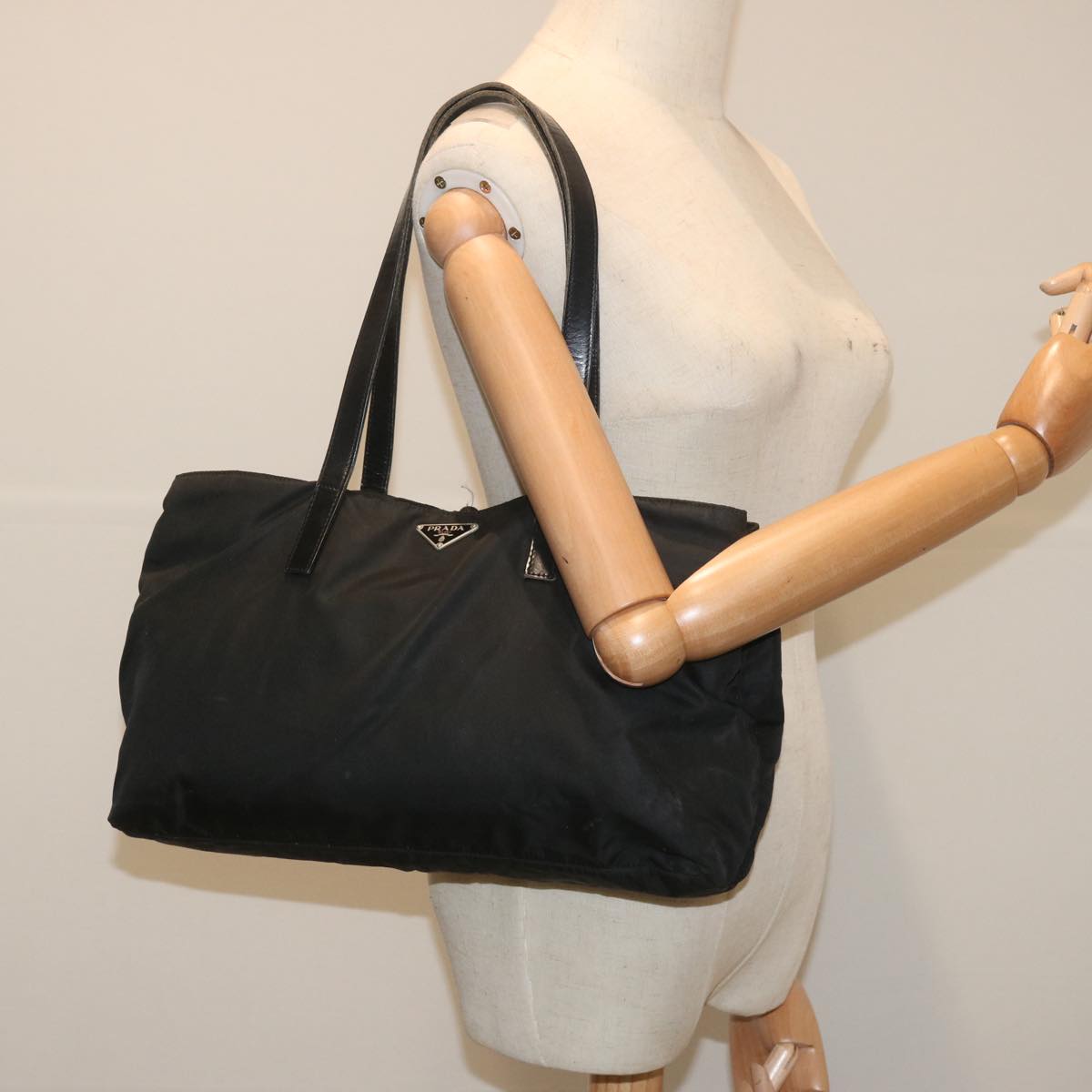 PRADA Shoulder Bag Nylon Black Auth bs12813