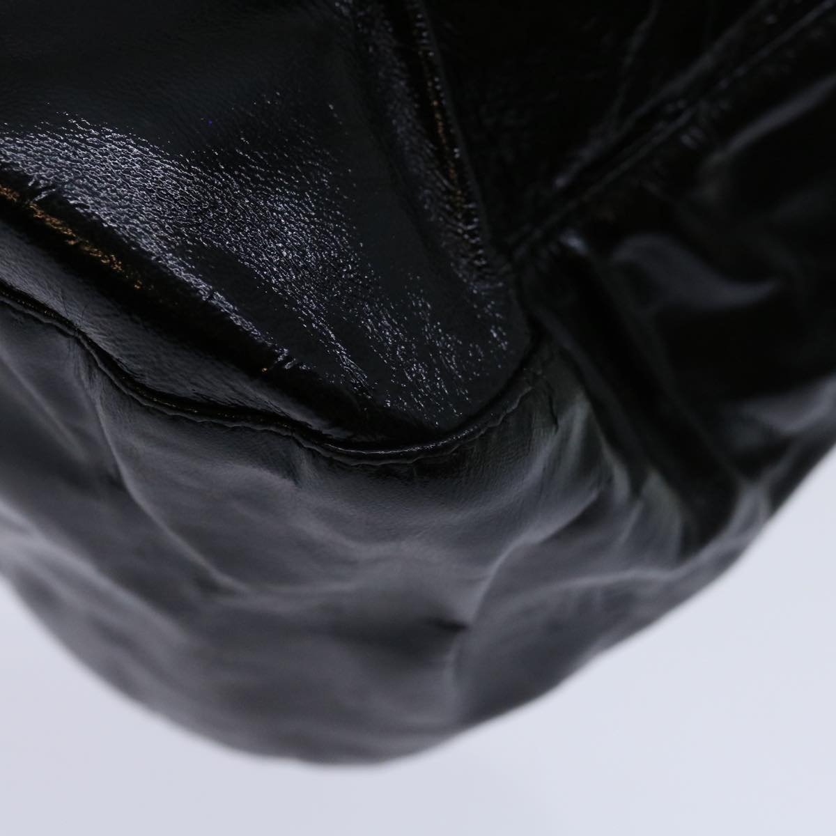 PRADA Hand Bag Patent leather Black Auth bs12820