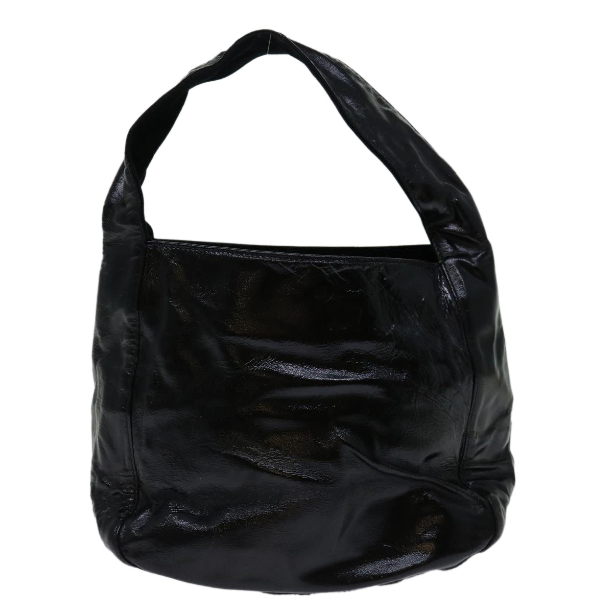 PRADA Hand Bag Patent leather Black Auth bs12820 - 0